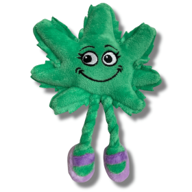 My Name is Lil' Mary Jane, Cute Stuffed Parody Marijuana Leaf Cat Toy, Funny Catnip Weed Theme Toy, Cool Plush Novelty 420 Gift for Cats & Kitten