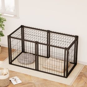 Dog Crate 47.2" Dog Kennel for Small Medium Dogs, Puppy Dog Playpen with Top, Pet Cage, Indoor, Black.47.2"L x 22"W x 24"H. (Color: as picture)